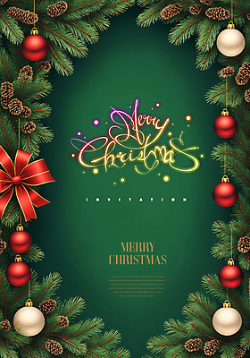 PSD 템플릿 손글씨 리본 잎 크리스마스 크리스마스카드 사람없음 초록색 빛 네온 솔방울 오너먼트 이미지템플릿 카드프레임 식물 기념일 컬러 크리스마스장식 카드_감사 프레임 파일형식
