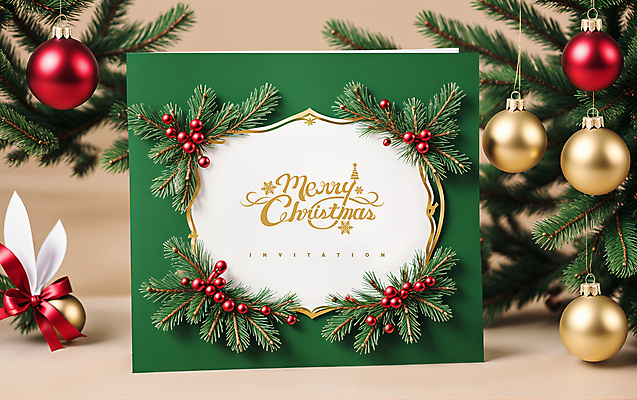 PSD 템플릿 열매 잎 크리스마스 크리스마스카드 프레임 사람없음 초록색 오너먼트 이미지템플릿 카드프레임 식물 기념일 컬러 크리스마스장식 카드_감사 파일형식
