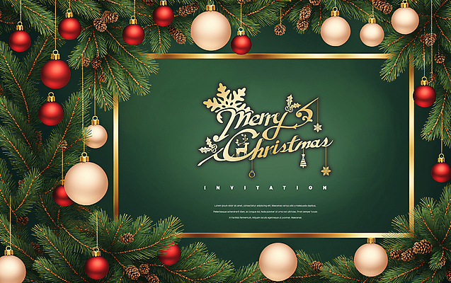 PSD 템플릿 잎 크리스마스 크리스마스카드 프레임 사람없음 초록색 오너먼트 이미지템플릿 카드프레임 식물 기념일 컬러 크리스마스장식 카드_감사 파일형식