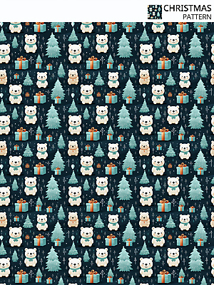 PSD 편집이미지 크리스마스 겨울 패턴 곰 사람없음 선물상자 크리스마스트리 패턴백그라운드 디지털합성 청록색 이미지편집 동물 계절 기념일 컬러 백그라운드 무늬 포유류 선물 상자 파일형식