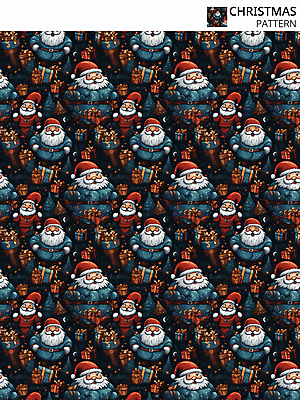 PSD 편집이미지 크리스마스 겨울 패턴 사람 여러명 선물상자 산타클로스 패턴백그라운드 디지털합성 이미지편집 계절 기념일 다수 백그라운드 무늬 선물 상자 파일형식