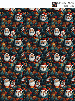 PSD 편집이미지 크리스마스 겨울 패턴 사람 여러명 선물상자 산타클로스 패턴백그라운드 디지털합성 이미지편집 계절 기념일 다수 백그라운드 무늬 선물 상자 파일형식