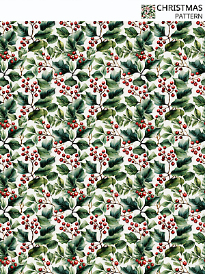 PSD 편집이미지 크리스마스 겨울 패턴 사람없음 초록색 패턴백그라운드 디지털합성 호랑가시나무열매 이미지편집 계절 기념일 열매 컬러 백그라운드 무늬 파일형식