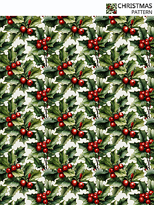 PSD 편집이미지 크리스마스 겨울 패턴 사람없음 패턴백그라운드 디지털합성 호랑가시나무열매 이미지편집 계절 기념일 열매 백그라운드 무늬 파일형식