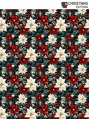PSD 편집이미지 잎 크리스마스 겨울 패턴 사람없음 패턴백그라운드 디지털합성 포인세티아 이미지편집 식물 계절 기념일 꽃 백그라운드 무늬 파일형식