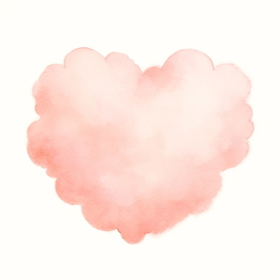 JPG 구름 분홍색 일러스트 붓터치 수채화 사람없음 하트 번짐 국내일러스트 AI일러스트 AI콘텐츠 자연요소 모양 컬러 파일형식 효과
