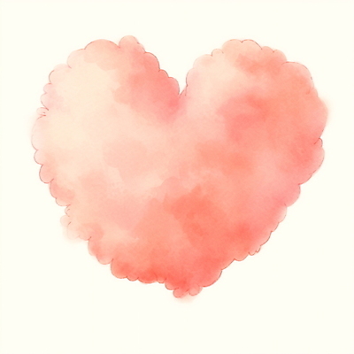 JPG 구름 분홍색 일러스트 붓터치 수채화 사람없음 하트 번짐 국내일러스트 AI일러스트 AI콘텐츠 자연요소 모양 컬러 파일형식 효과