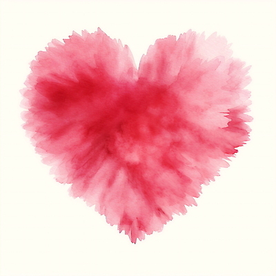 JPG 구름 일러스트 붓터치 수채화 사람없음 빨간색 하트 번짐 국내일러스트 AI일러스트 AI콘텐츠 자연요소 모양 컬러 파일형식 효과