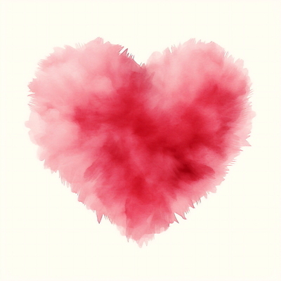 JPG 구름 일러스트 붓터치 수채화 사람없음 빨간색 하트 번짐 국내일러스트 AI일러스트 AI콘텐츠 자연요소 모양 컬러 파일형식 효과