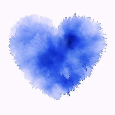 JPG 구름 일러스트 붓터치 수채화 사람없음 파란색 하트 번짐 국내일러스트 AI일러스트 AI콘텐츠 자연요소 모양 컬러 파일형식 효과