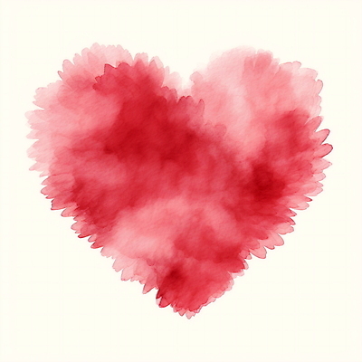 JPG 구름 일러스트 붓터치 수채화 사람없음 빨간색 하트 번짐 국내일러스트 AI일러스트 AI콘텐츠 자연요소 모양 컬러 파일형식 효과