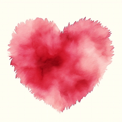 JPG 구름 일러스트 붓터치 수채화 사람없음 빨간색 하트 번짐 국내일러스트 AI일러스트 AI콘텐츠 자연요소 모양 컬러 파일형식 효과