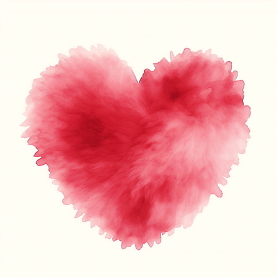 JPG 구름 일러스트 붓터치 수채화 사람없음 빨간색 하트 번짐 국내일러스트 AI일러스트 AI콘텐츠 자연요소 모양 컬러 파일형식 효과