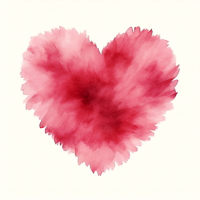 JPG 구름 일러스트 붓터치 수채화 사람없음 빨간색 하트 번짐 국내일러스트 AI일러스트 AI콘텐츠 자연요소 모양 컬러 파일형식 효과