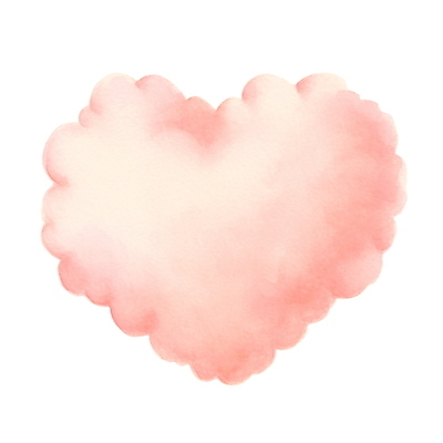 JPG 구름 분홍색 일러스트 붓터치 수채화 사람없음 하트 번짐 국내일러스트 AI일러스트 AI콘텐츠 자연요소 모양 컬러 파일형식 효과