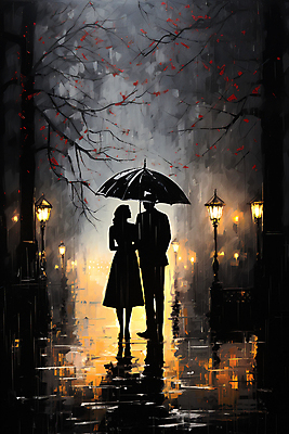 JPG 전신 편집이미지 커플 여자 남자 실루엣 가로등 우산 거리 들기 풍경 성인 두명 어둠 나뭇가지 비 디지털합성 성인만 편집실사 자연요소 나무 공공시설 관계 모션 날씨 촬영기법 사람 CG 파일형식