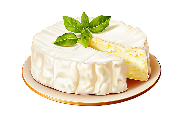 PSD 접시 음식 일러스트 단면 치즈 유제품 사람없음 허브 까망베르치즈 국내일러스트 식물 식기 파일형식