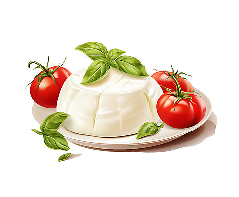 PSD 접시 음식 토마토 일러스트 방울토마토 치즈 유제품 사람없음 허브 국내일러스트 식물 식기 채소 파일형식