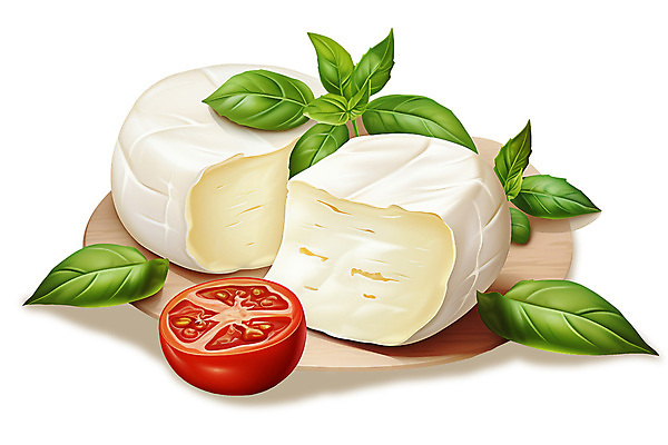 PSD 음식 토마토 일러스트 방울토마토 단면 치즈 유제품 사람없음 허브 브리치즈 국내일러스트 식물 채소 파일형식