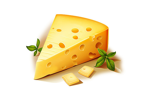 PSD 음식 조각 일러스트 치즈 유제품 사람없음 노란색 허브 에멘탈치즈 국내일러스트 식물 컬러 파일형식