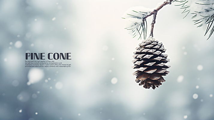 PSD 편집이미지 백그라운드 겨울 사람없음 나뭇가지 눈 솔방울 눈내림 눈덮임 이미지편집 자연요소 나무 계절 컨셉 날씨 눈_날씨 파일형식