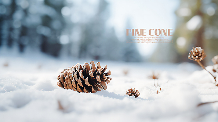 PSD 편집이미지 백그라운드 겨울 사람없음 설원 눈 풀 솔방울 블러효과 눈덮임 이미지편집 자연요소 식물 계절 컨셉 날씨 눈_날씨 블러 파일형식 효과