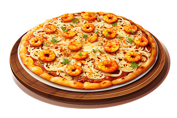 PSD 일러스트 새우 피자 서양음식 사람없음 허브 토핑 쉬림프피자 국내일러스트 식물 음식 패스트푸드 갑각류 파일형식