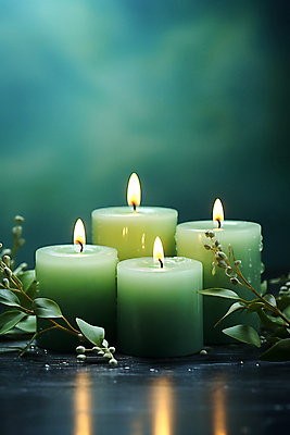 JPG 편집이미지 백그라운드 잎 촛불 사람없음 초록색 여러개 아로마 향초 아로마테라피 편집실사 AI포토 AI콘텐츠 식물 컬러 다수 초 CG 테라피 파일형식