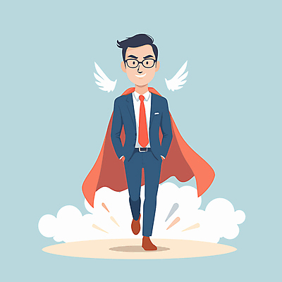 전신 구름 남자 날개 일러스트 한명 정장 성인 걷기 비즈니스맨 망토 비즈니스캐릭터 주머니손 성인남자한명만 안경낌 일러캐릭터 AI파일 자연요소 캐릭터 1 옷 안경 비즈니스 모션 사람 직장인 남자한명만 성인남자만 파일형식 벡터
