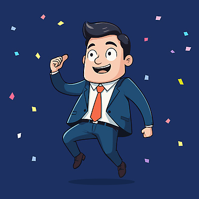 전신 남자 일러스트 한명 정장 손짓 성인 점프 비즈니스맨 남색 비즈니스캐릭터 꽃가루 따봉 성인남자한명만 일러캐릭터 AI파일 캐릭터 1 옷 컬러 비즈니스 모션 사람 최고 직장인 가루 남자한명만 성인남자만 파일형식 벡터