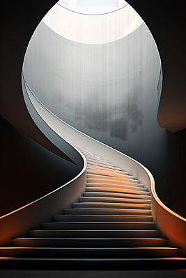 JPG 편집이미지 백그라운드 사람없음 빛 인테리어 계단 공간 디지털합성 상승 비어있는 편집실사 AI포토 AI콘텐츠 디자인 컨셉 CG 파일형식