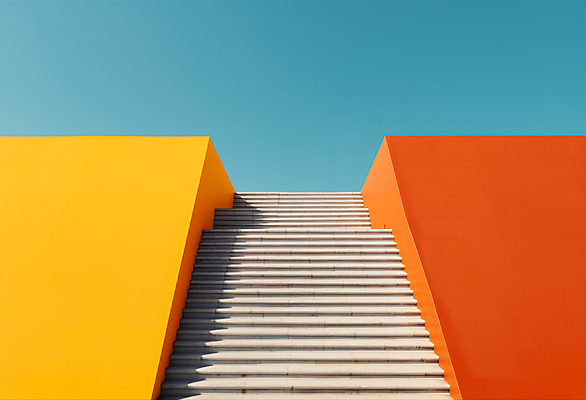 JPG 편집이미지 건축물 디자인 백그라운드 하늘 사람없음 계단 공간 디지털합성 모던 심플 편집실사 AI포토 AI콘텐츠 건축 CG 파일형식