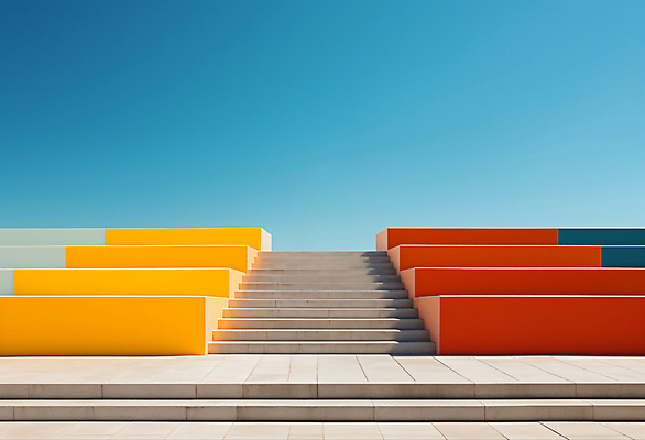 JPG 편집이미지 건축물 디자인 백그라운드 하늘 사람없음 계단 공간 디지털합성 모던 심플 편집실사 AI포토 AI콘텐츠 건축 CG 파일형식