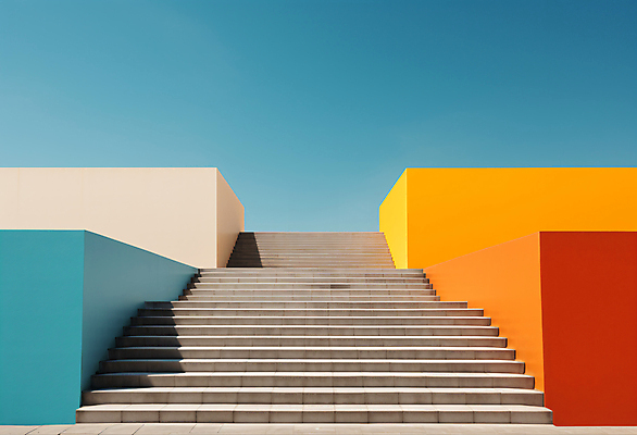 JPG 편집이미지 건축물 디자인 백그라운드 하늘 사람없음 계단 공간 디지털합성 모던 심플 편집실사 AI포토 AI콘텐츠 건축 CG 파일형식