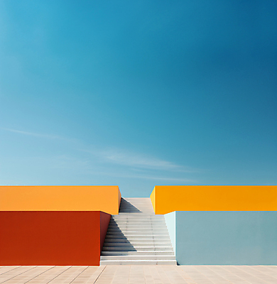 JPG 편집이미지 건축물 디자인 백그라운드 하늘 사람없음 계단 공간 디지털합성 모던 심플 편집실사 AI포토 AI콘텐츠 건축 CG 파일형식