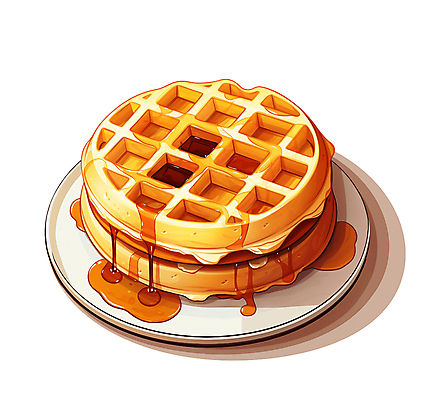 PSD 접시 음식 일러스트 사람없음 흐름 달콤 와플 메이플시럽 국내일러스트 식기 컨셉 디저트 맛 시럽 파일형식