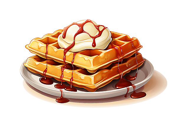 PSD 접시 음식 일러스트 아이스크림 사람없음 흐름 달콤 와플 메이플시럽 국내일러스트 식기 컨셉 디저트 맛 시럽 파일형식