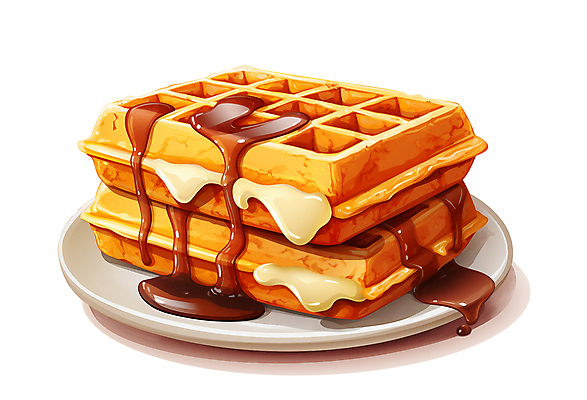 PSD 접시 음식 일러스트 사람없음 흐름 달콤 크림 와플 메이플시럽 국내일러스트 식기 컨셉 디저트 맛 시럽 파일형식