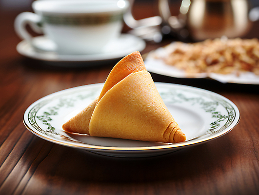 JPG 편집이미지 접시 디저트 사람없음 행운 디지털합성 블러효과 포춘쿠키 편집실사 AI포토 AI콘텐츠 식기 음식 컨셉 쿠키 CG 블러 파일형식 효과