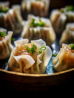 JPG 편집이미지 요리 사람없음 중식 중국 디지털합성 딤섬 파 편집실사 AI포토 AI콘텐츠 아시아 음식 채소 CG 파일형식