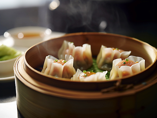 JPG 편집이미지 요리 사람없음 중식 중국 연기 디지털합성 딤섬 대나무찜기 편집실사 AI포토 AI콘텐츠 아시아 음식 CG 찜기 파일형식