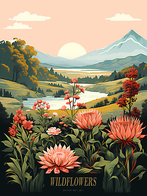 PSD 구름 편집이미지 포스터 자연 하늘 산 풍경 사람없음 강 일몰 들꽃 풀 이미지편집 자연요소 식물 꽃 노을 생태계 파일형식