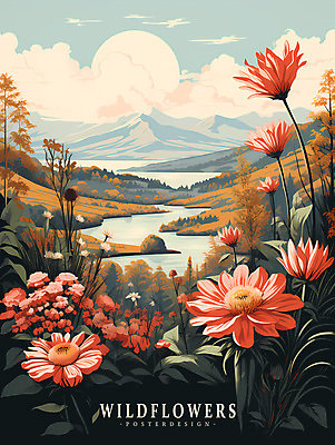 PSD 구름 편집이미지 포스터 자연 하늘 산 풍경 사람없음 강 태양 들꽃 풀 이미지편집 자연요소 식물 꽃 생태계 파일형식