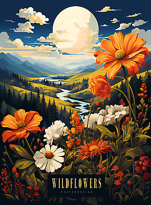 PSD 구름 편집이미지 포스터 자연 밤하늘 하늘 산 풍경 사람없음 강 들꽃 달 풀 야간 이미지편집 자연요소 식물 꽃 생태계 파일형식