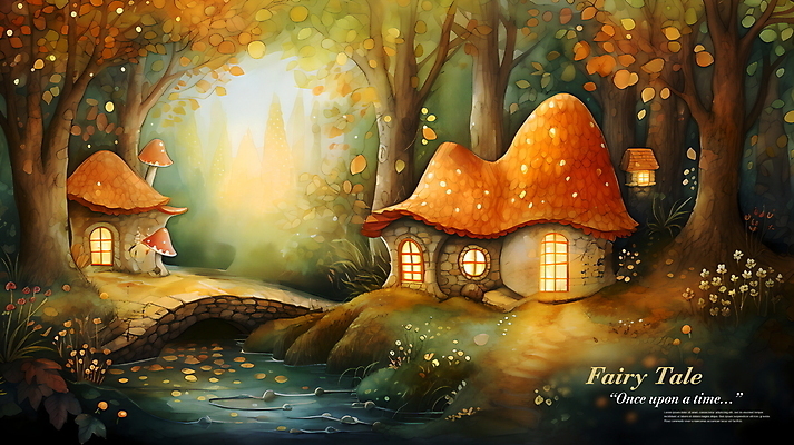 PSD 편집이미지 단풍나무 동화 주택 풍경 사람없음 마을 버섯 가을 연못 풀 숲속 디지털합성 편집소스 동심 이미지편집 나무 식물 계절 단풍 건물 숲 파일형식
