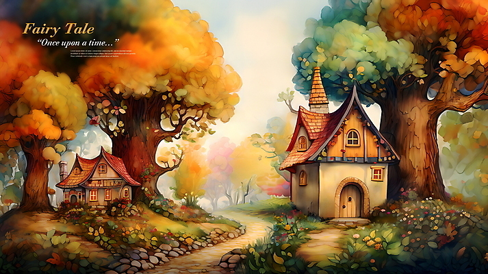 PSD 나무 편집이미지 단풍나무 동화 주택 풍경 사람없음 마을 가을 풀 숲 디지털합성 숲길 편집소스 동심 이미지편집 식물 계절 길 단풍 건물 파일형식