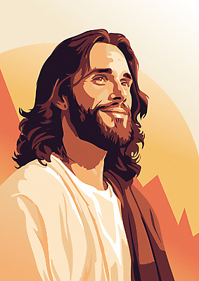 전신 남자 기독교 일러스트 한명 미소 상반신 성인 주황색 올려보기 예수 성인남자한명만 국내일러스트 AI파일 1 종교 컬러 모션 표정 사람 신_종교 남자한명만 성인남자만 파일형식 벡터