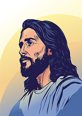 남자 기독교 일러스트 한명 상반신 성인 파란색 올려보기 예수 성인남자한명만 국내일러스트 AI파일 1 종교 컬러 모션 사람 신_종교 남자한명만 성인남자만 파일형식 벡터