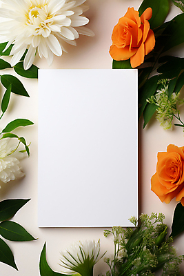 JPG 편집이미지 꽃 종이 잎 프레임 사람없음 하이앵글 사각형 카피스페이스 편집실사 AI포토 AI콘텐츠 도형 식물 뷰포인트 공백 CG 파일형식