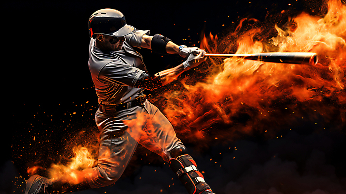 JPG 전신 편집이미지 남자 불꽃 한명 들기 성인 야구 야구방망이 타자 야구선수 역동적 야구복 불씨 홈런 성인남자한명만 휘두르기 편집실사 AI컴퓨터그래픽 AI콘텐츠 1 컨셉 모션 불 운동선수 사람 운동복 구기 야구용품 CG 남자한명만 성인남자만 파일형식